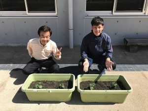 準備したプランターの写真