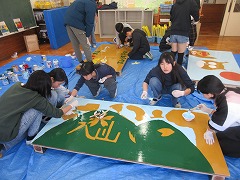 ジャンプ台に絵を描きました